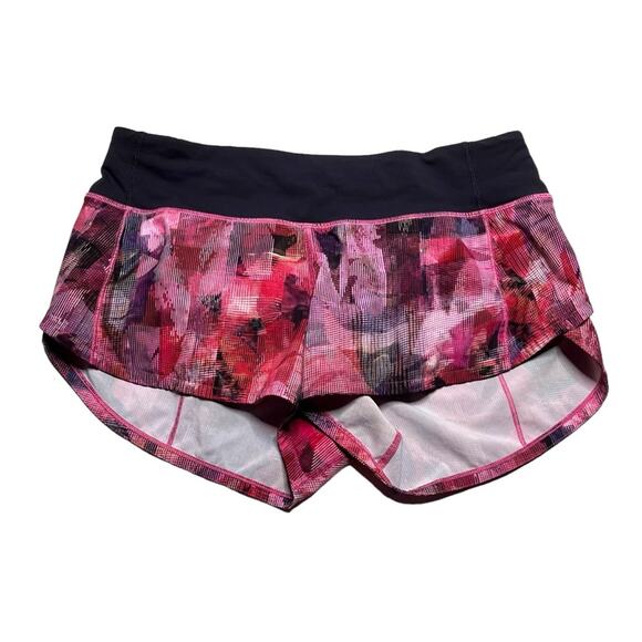 Lululemon Speed Up Short 2.5" Sun Dazed Multi Pink / Super Dark Size 4 - Picture 1 of 3